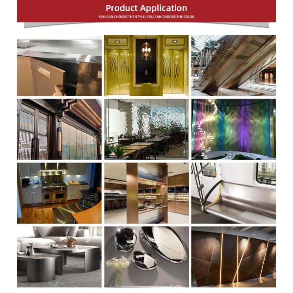 SS 201 304L Color decorative panels No-fingerprint Stainless Steel Sheet