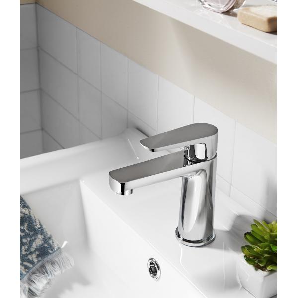 Chromed Brass Single Handle Wash Basin Faucet 159mm High Hot Cold Water Mixer