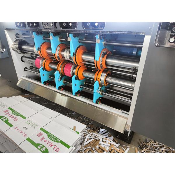 AC380V Chain Feed Corrugated Board 4 Colour Flexo Printing Machine With Slotter And Creaser