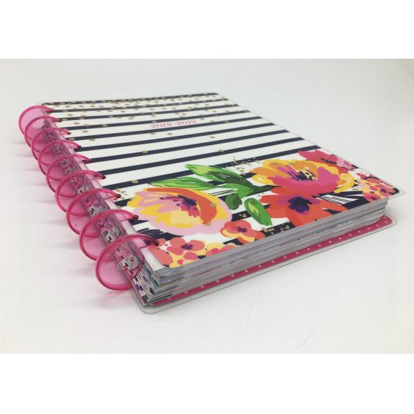 Custom Pink Spiral Daily Planner Notepad / Colorful Printing Agenda Notepad