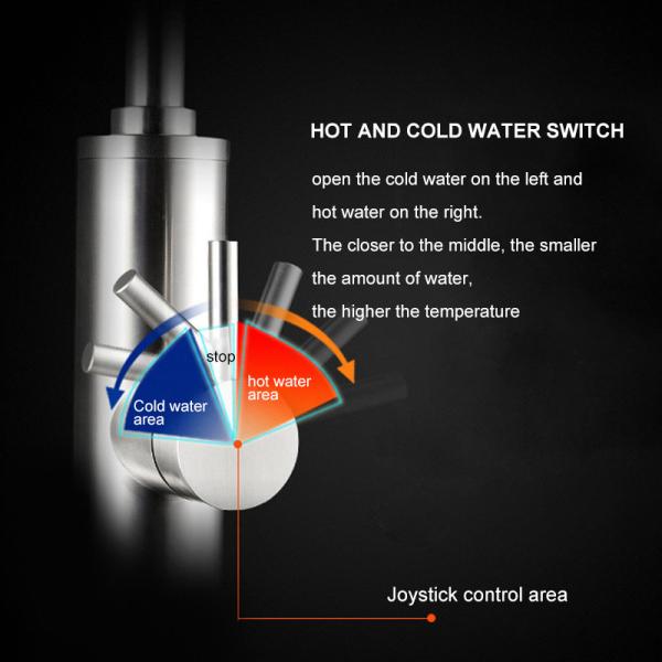 Anti Leakage Digital Control Electric Faucet 50HZ 360 Degree Rotating RoHs