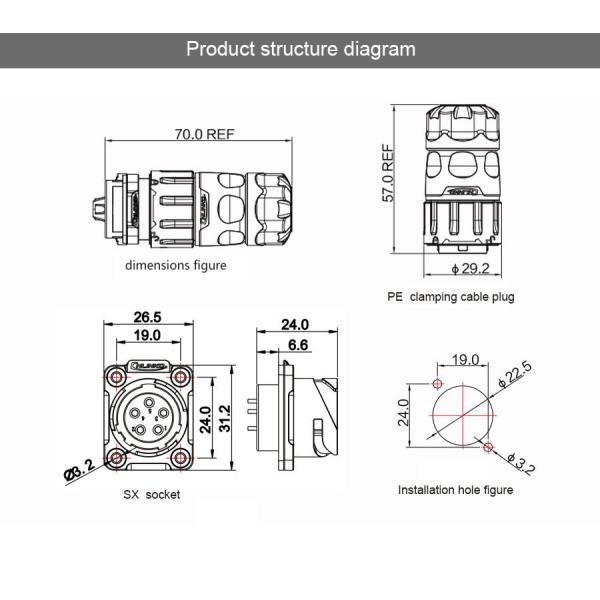 Light Weight M20 2/3/4/5/7/9/12Pins Soldering Cable Male Female Bayonet Coupling Connector