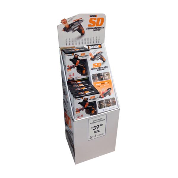 Retail Store Cardboard Display Stand Pet Food Paper Display Stand With LCD Screen