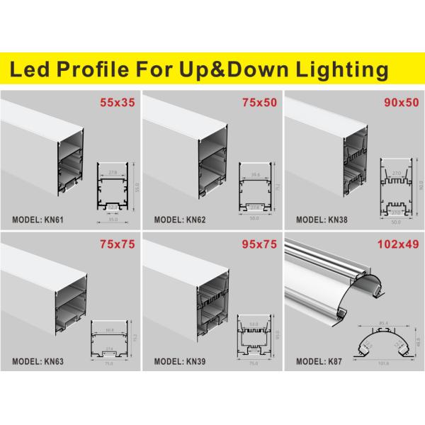 Alloy 6063 T5 Led Strip Aluminium Profile Extrusion With Pc Diffuser Cover