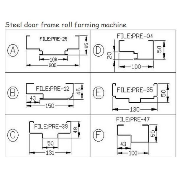 PLC Control Steel Metal Door Frame Roll Forming Machine 5.5KW 8 - 12 m / min
