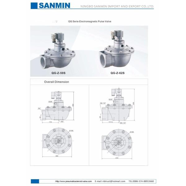 Nbsanminse Qg - Z 1-1/2 2 2-1/2 3 Inch Replaced Goyen Solenoid Pulse Valve Dust Collector Double Diaphragm Valve