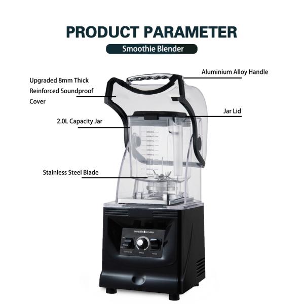 Low Noise High Speed Commercial Blender for Coffee Shop 9840 Strong Pure Copper Motor