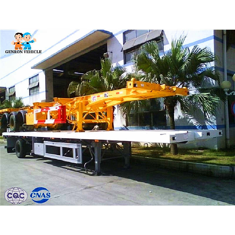 China Port Skeletal Flat Rack Intermodal 40ft Cargo Container Trailer wholesale