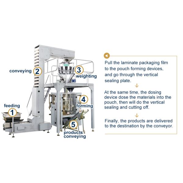 10g - 1kg Automatic Pet Food Vertical Packaging Machine , Rice Packing Machines