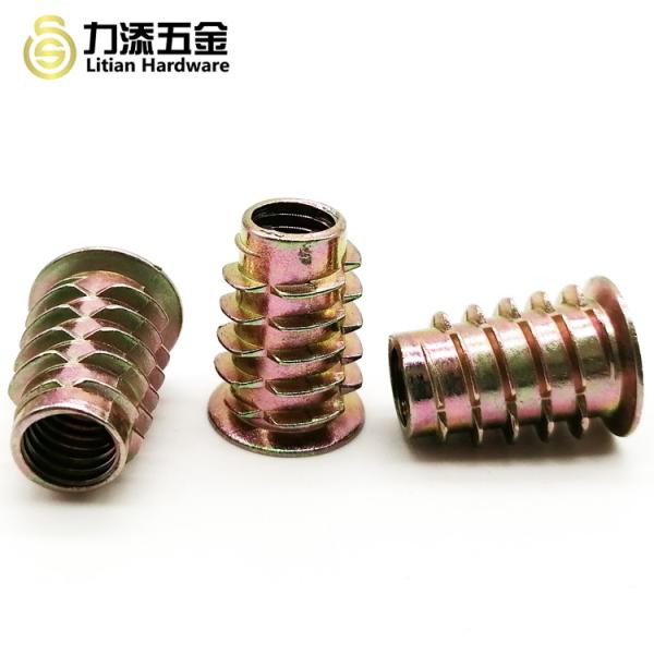 D E B Wood Insert Lock Nut , M4 M6 M8 M10 Hex Drive Threaded Inserts For Wood