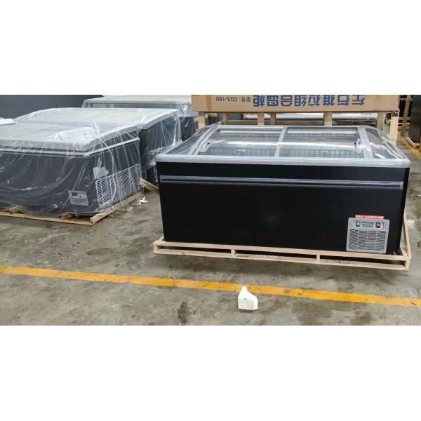 Black Commercial Display Freezer Static Cooling System Shelf Adjustable