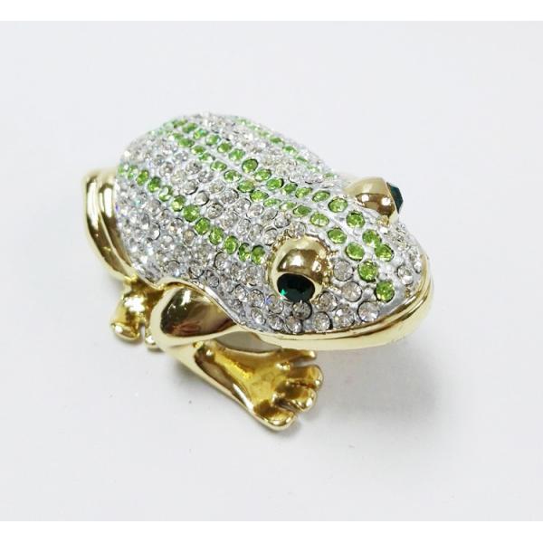 Animal trinket jewelry box Frog diamond decoration pewter jewelry box