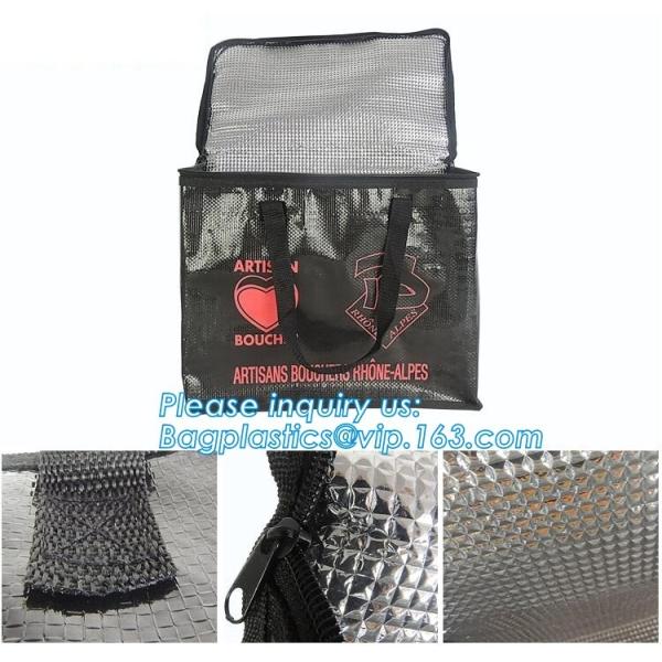 Foldable Lunch Insulated Cooler Bag Heated Food Delivery Bag Thermal Pizza Delivery Cooler Bag