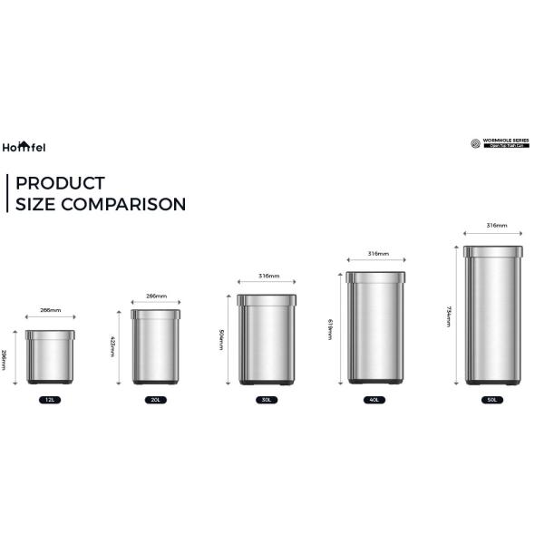 Household SS Rectangle Open Top Garbage Can Without Lid 8L 12L 20L 30L