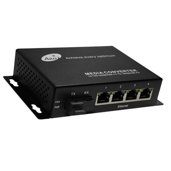 14Gbps 4 Port POE Ethernet Switch Single Fiber Single Mode