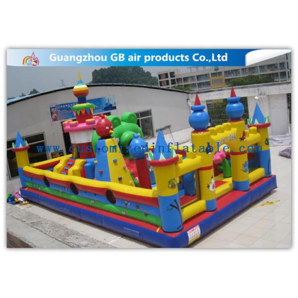 Outside Inflatable Amusement Theme Parks With Bounce House Waterproof PVC