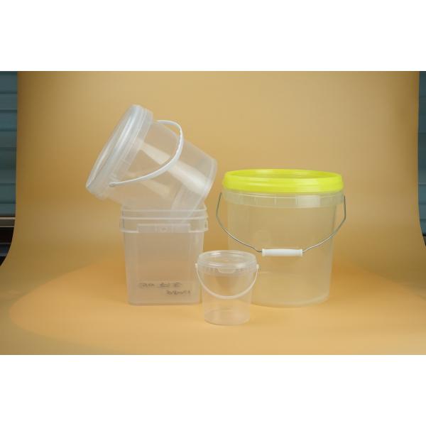 1L 5L 10L Transparent Plastic Packaging Bucket Customized With Lid And Handle