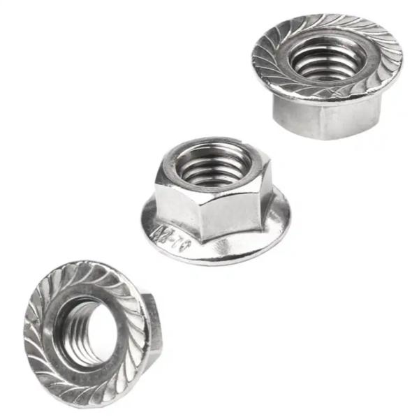 Hot Sale Insert Lock Nylon Flange Hex Nut M10 2205 2507 Stainless Steel Serrated Nuts