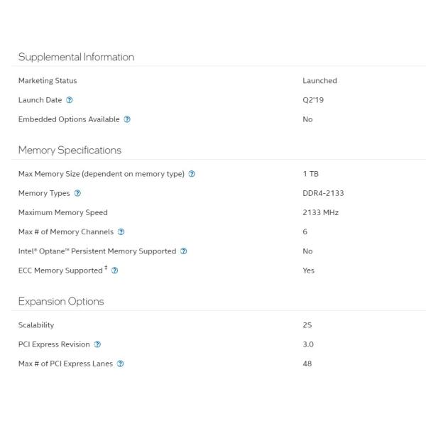 Server CPU Xeon Intel 3204 1.90 GHz GOLD 6336Y 2.4GHz OEM