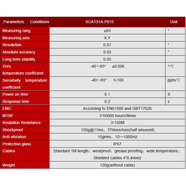 SCA131A Dual Axis EN61000 Digital Tilt Motion Sensor MCU 120g