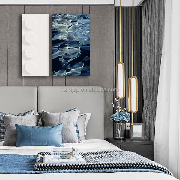 3D Wood Mixed Media Artwork Modern Wall Art Painting 6 Color Customized