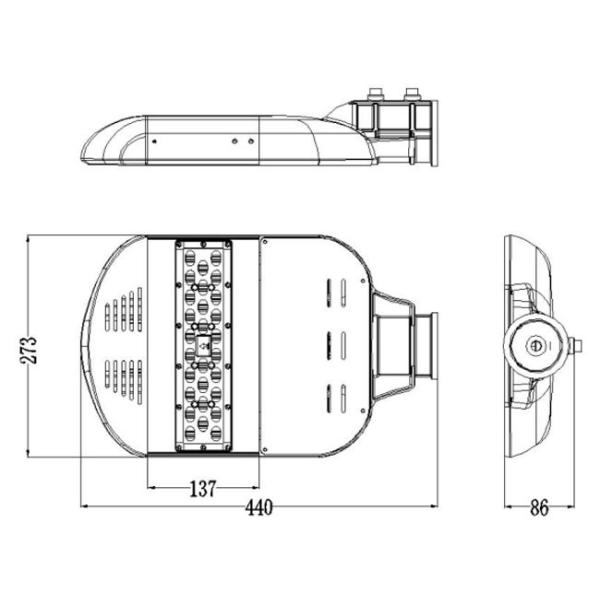 Good Heat Dissipation High Lumen Led Street Light 40 Watt 155-160lm/w U-SL1201-40W