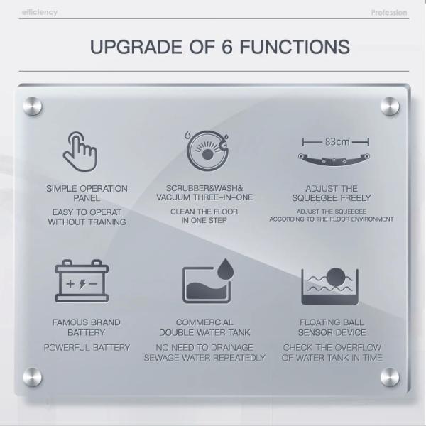 YZ-X6 Floor Washer Scrubber Machine Battery Powered Industrial Floor Scrubber Ride On