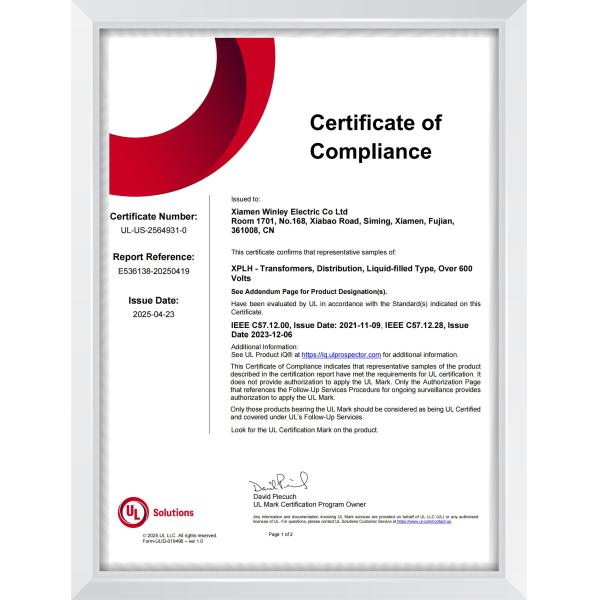 IEEE Standard UL Certificated 25Kva 1 Phase Pad Mounted Power Distribution Transformer 12470V