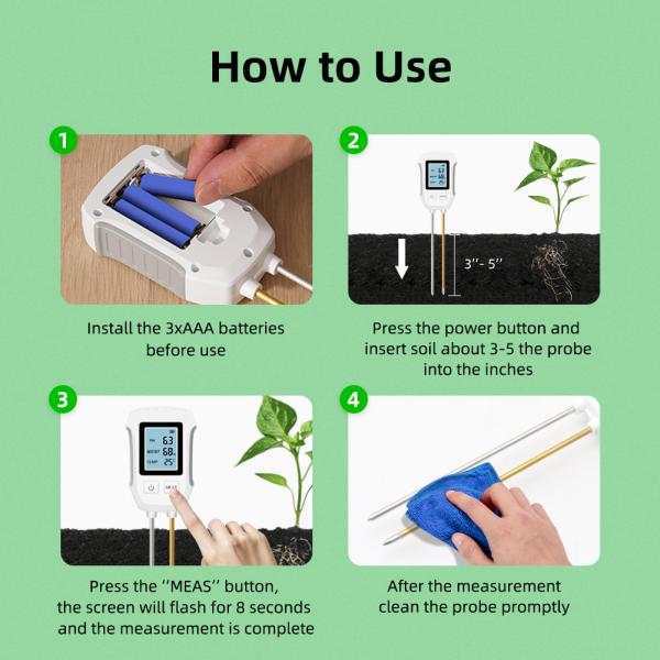 Digital PH Soil Meter 3 In 1 Garden Soil Acidity Temperature Moisture Tester