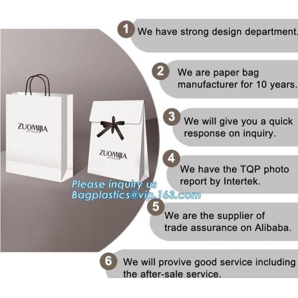 tea brown paper bag with logo print eco friendly With Ribbon Handles wine packaging offset bags,Decorative Paper Bags wi