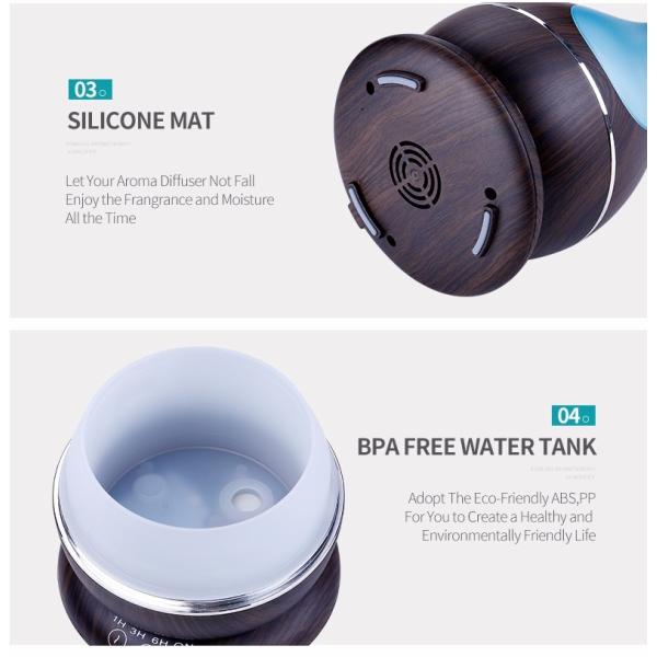 Aroma Humidifier 12W 400ML Ultrasonic Essential Oil Diffuser