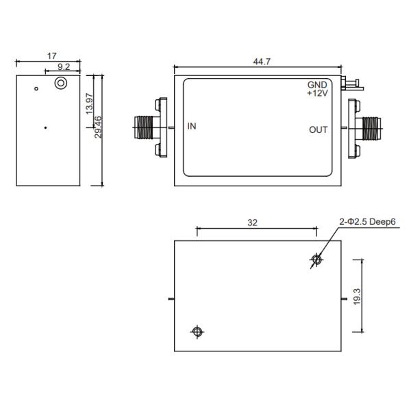 2-18 GHz Ka Band Power Amplifier P1dBm 23 dBm RF Linear Amplifier