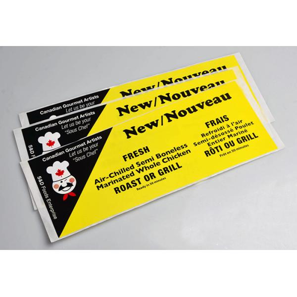 Glossy waterproof self adhesive artpaper food product packaging sheet labels printing