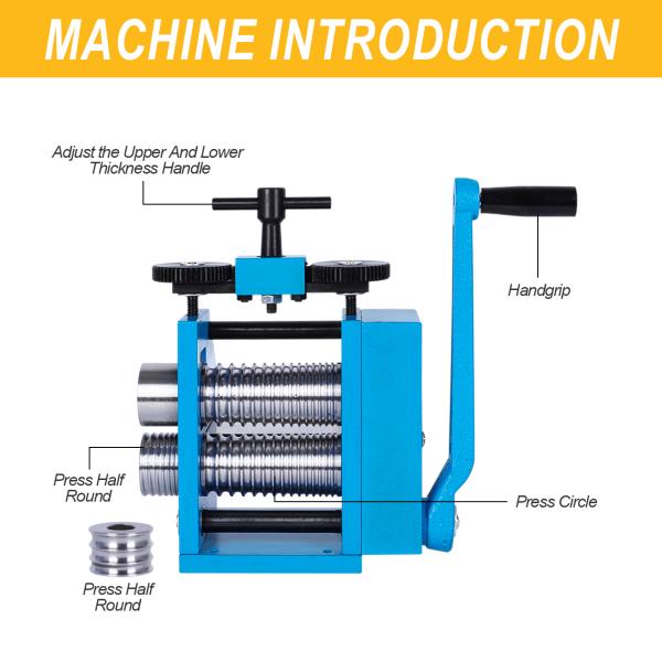 Tooltos Manual Jewelry Rolling Mill Machine Press Half Round Circle