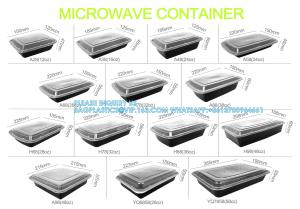 China 12Oz To 38Oz Take Away Rectangle Pp Microwavable Plastic Disposable Food Containers With Lids wholesale