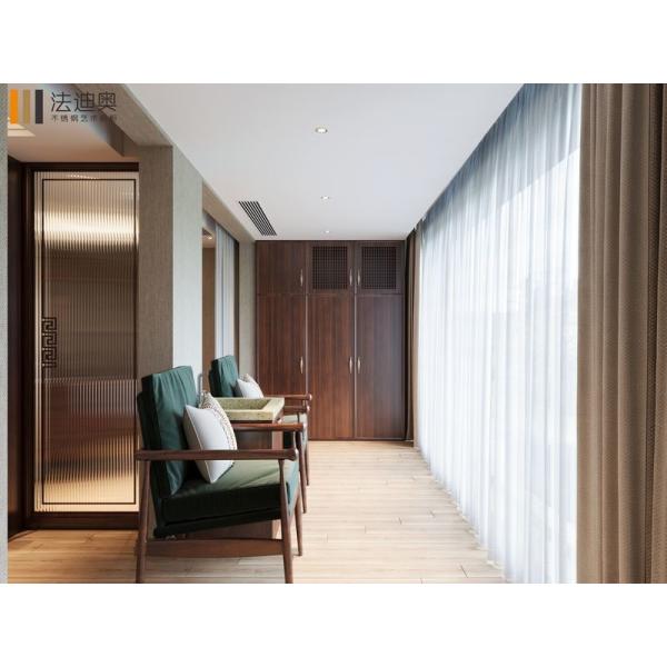 Stainless Steel Balcony Cabinet With Quartz Top And Floor-To-Ceiling High Cabinets For Elegant Storage