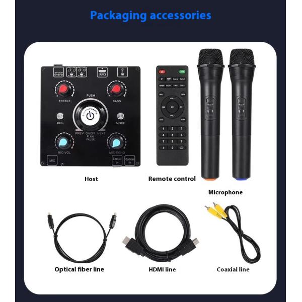 2.0 Channel High-Power 100W Wireless Karaoke Amplifier BT Lossless Decoding HDML ARC Optical Fiber Coaxial Electronics Stock