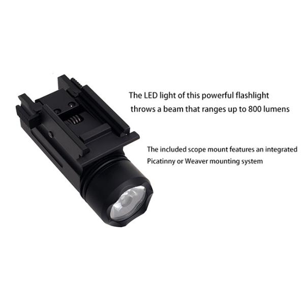 Outdoor Hunting LED Tactical Pistol Flashlight For 20mm Picatinny Or Weaver Mount