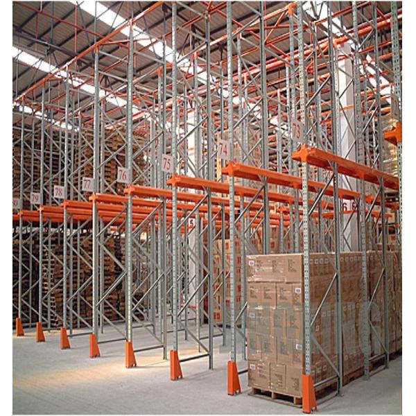 Cold Rolled Steel Drive In Pallet Racking Adjustable Distance 75mm Custom Installation