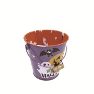 China EVA Halloween Printed Tin Boxes Bucket Recyclable With Handle wholesale