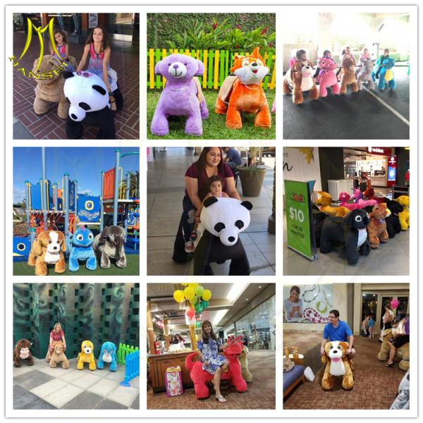 Hansel hot sale electric mountable plush motorized animal for shopping mall