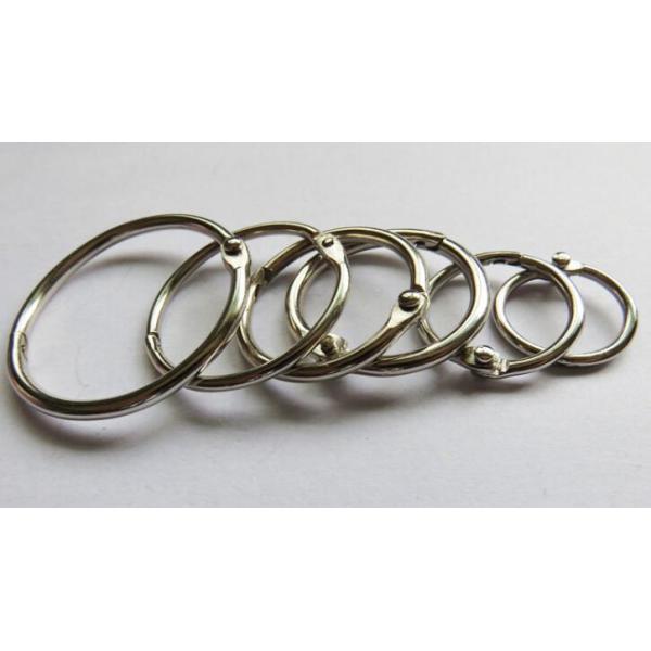 Metal silver nickel finish 25mm(1")loose leaf ring book binding ring hinged snap hook ring