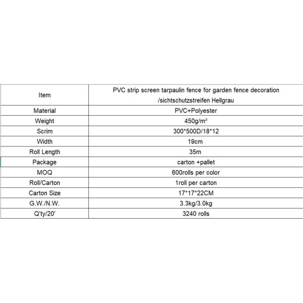 21m 35m 50m 70m PVC Privacy Garden Fence Strip For privacy garden fence