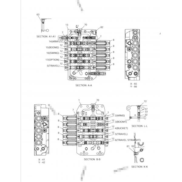 DX255 Excavator Spare Parts C0151-55007 Hydraulic Joystick Main Control Valve