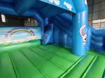 PVC Tarpaulin Inflatable Bounce House With Slide Blue Sky Inflatable Combo For