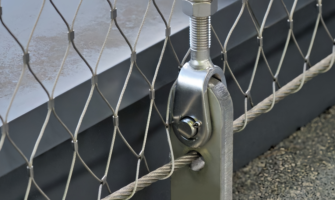 CABLE CONNECTION WIRE ROPE NETTING FOR STAIRCASE PROTECTION