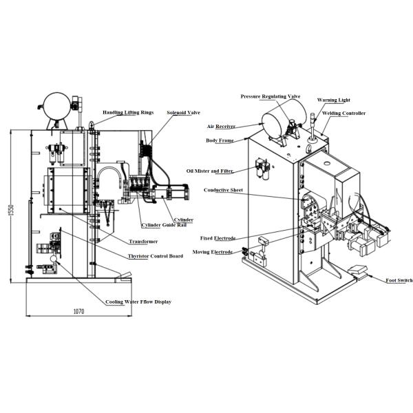 Cnc 220v Soldadura Por Punto Hand Resistance Projection Spot Welding Machine