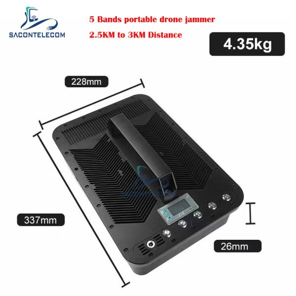 Directional Shield Drone Signal Jammer Blocker 5 Bands 135w 2500 Meters