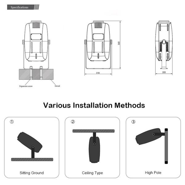 7 Color 400W Moving LED Water Ripple Lighting Projectors Night Party Light