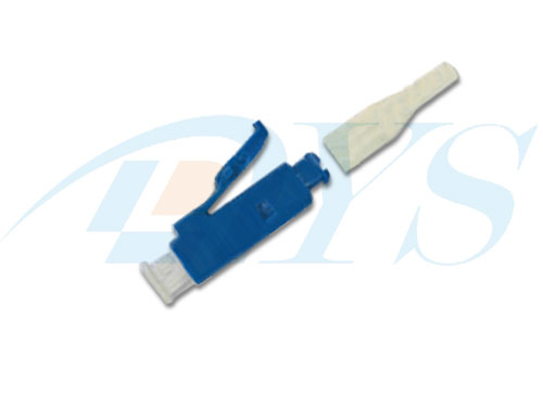 Blue / White Plastic Optical Fiber Connectors , Singlemode Simplex LC / SM Connector